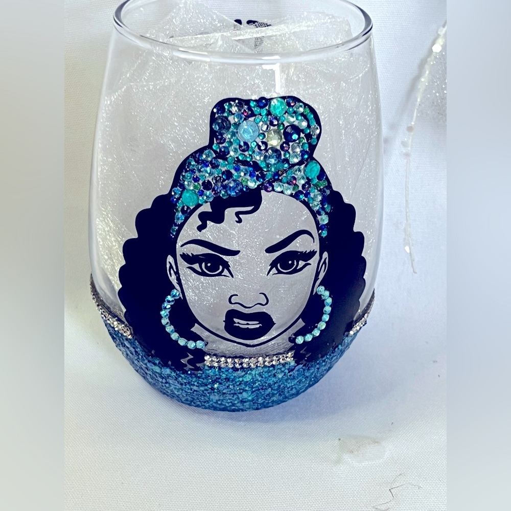 Stemless Blinged Out Wine Glass
